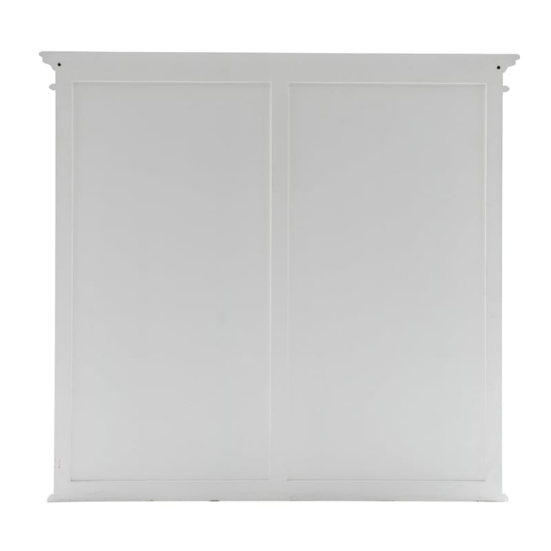 Pemberly Row Mahogany Wood Buffet Hutch Unit with 8 Shelves in White