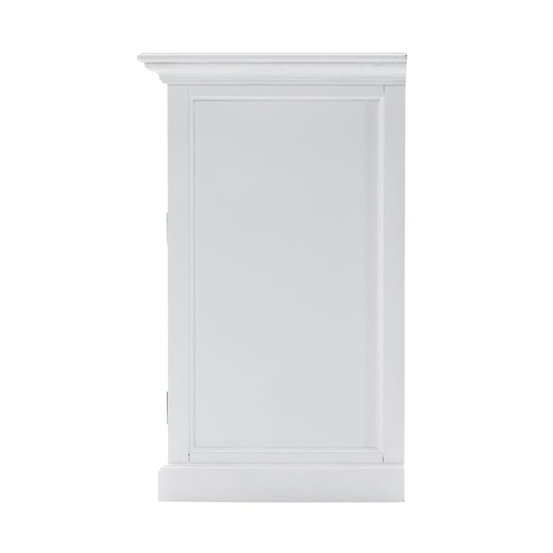 Pemberly Row Mahogany Wood Buffet Hutch Unit with 8 Shelves in White