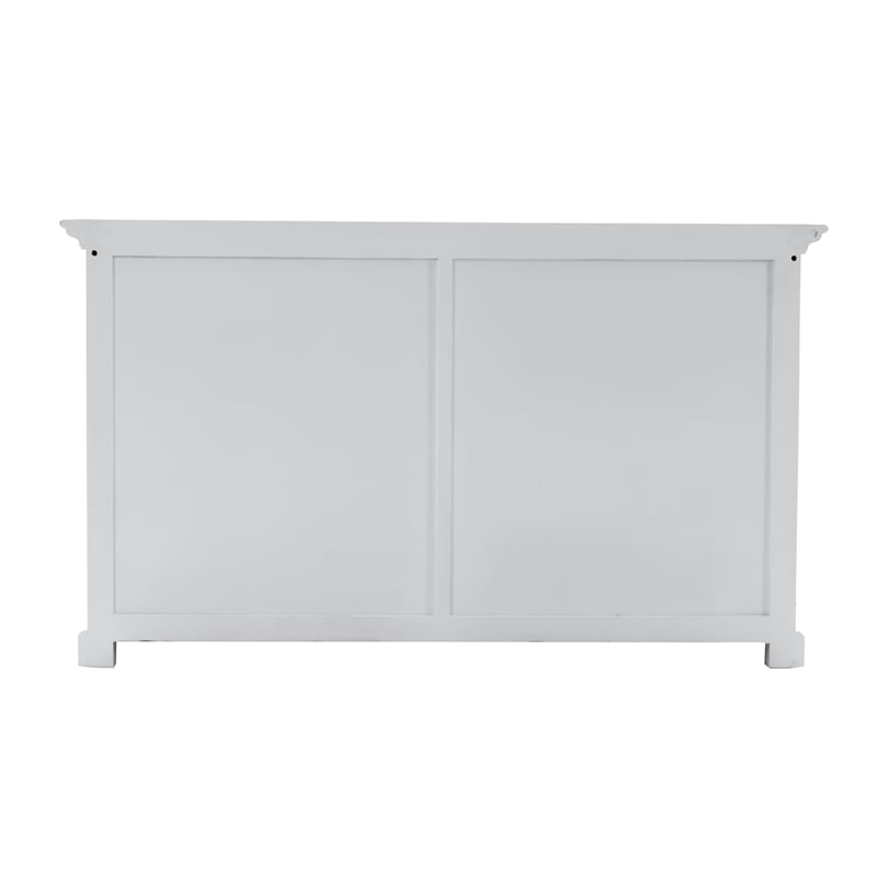 Pemberly Row Mahogany Wood Buffet Hutch Unit with 8 Shelves in White