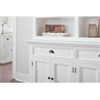 Pemberly Row Mahogany Wood Buffet Hutch Unit with 8 Shelves in White