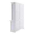 Pemberly Row Mahogany Wood Buffet Hutch Unit with 8 Shelves in White