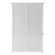 Pemberly Row Mahogany Wood Buffet Hutch Unit with 8 Shelves in White