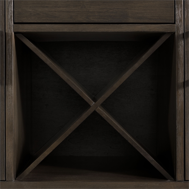 Pemberly Row Transitional 4 Drawer Server in Walnut Finish