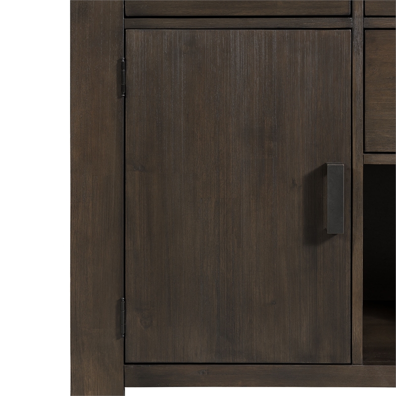 Pemberly Row Transitional 4 Drawer Server in Walnut Finish