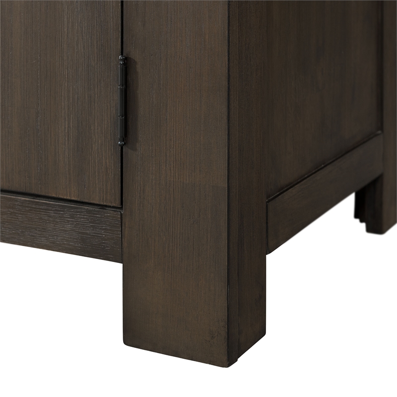 Pemberly Row Transitional 4 Drawer Server in Walnut Finish