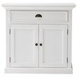 Pemberly Row Contemporary 1 Drawer Medium Buffet in Pure White