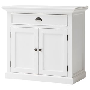 Pemberly Row Contemporary 1 Drawer Medium Buffet in Pure White