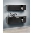 Pemberly Row Contemporary Wall Mounted Hutch in Black