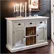 Pemberly Row Contemporary 2 Basket Buffet in Pure White