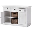 Pemberly Row Contemporary 2 Basket Buffet in Pure White