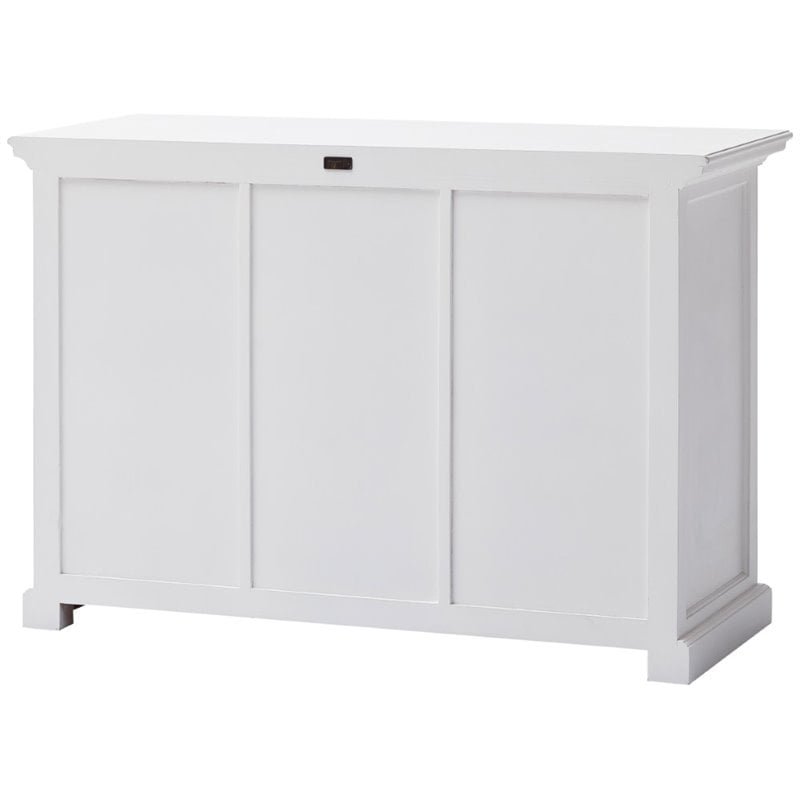 Pemberly Row Contemporary 2 Basket Buffet in Pure White