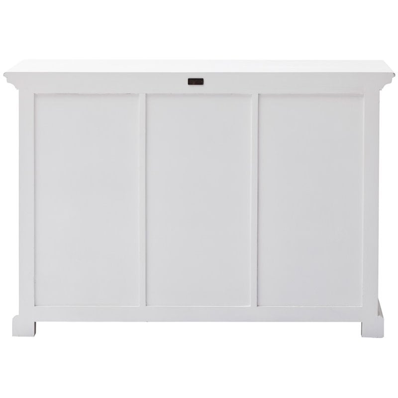 Pemberly Row Contemporary 2 Basket Buffet in Pure White
