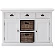 Pemberly Row Contemporary 2 Basket Buffet in Pure White