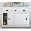 Pemberly Row Contemporary Sliding Door Buffet in Pure White