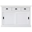 Pemberly Row Contemporary Sliding Door Buffet in Pure White
