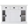 Pemberly Row Contemporary Sliding Door Buffet in Pure White
