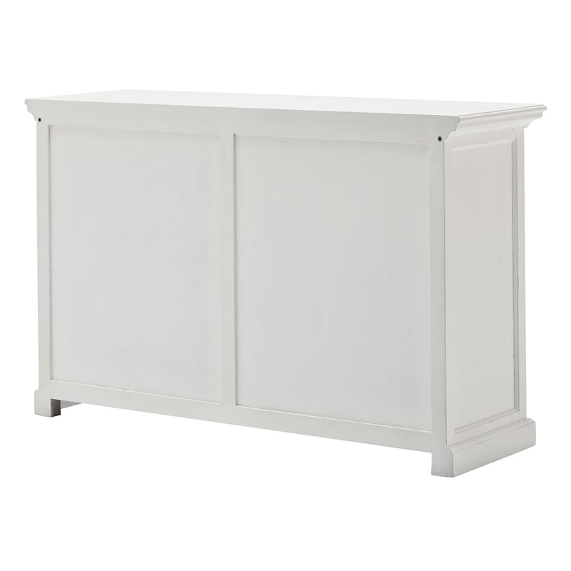 Pemberly Row Contemporary Sliding Door Buffet in Pure White