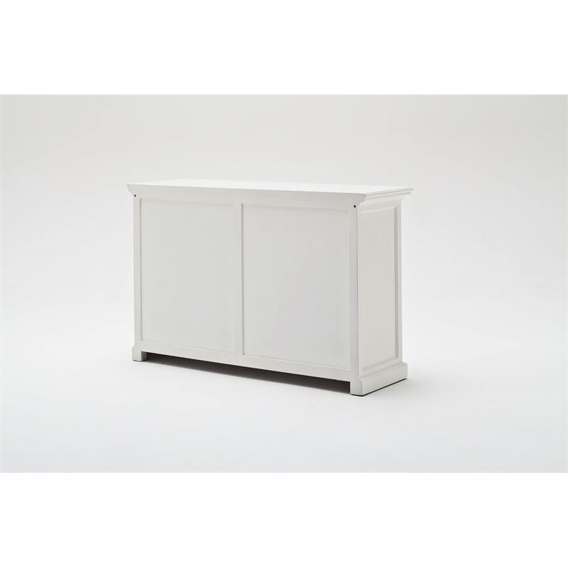 Pemberly Row Contemporary Sliding Door Buffet in Pure White