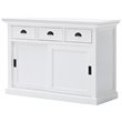 Pemberly Row Contemporary Sliding Door Buffet in Pure White