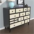 Pemberly Row Modern Ebony and Washed Ivory 13-Drawer Sideboard