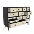 Pemberly Row Modern Ebony and Washed Ivory 13-Drawer Sideboard