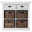 Pemberly Row Modern Medium Buffet with 4 Baskets in Pure White
