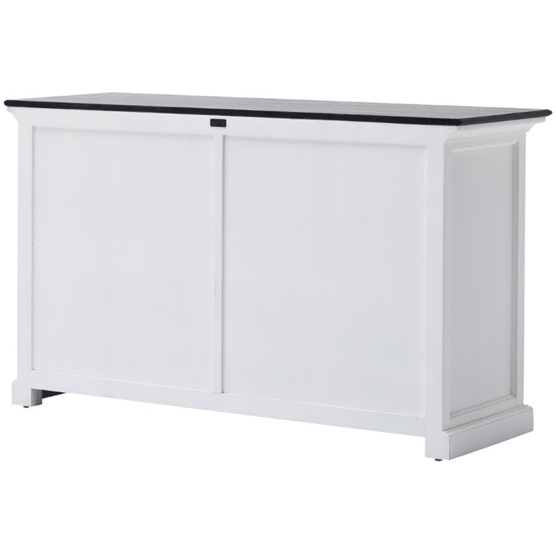Pemberly Row Contrast Classic Buffet in Pure White and Black