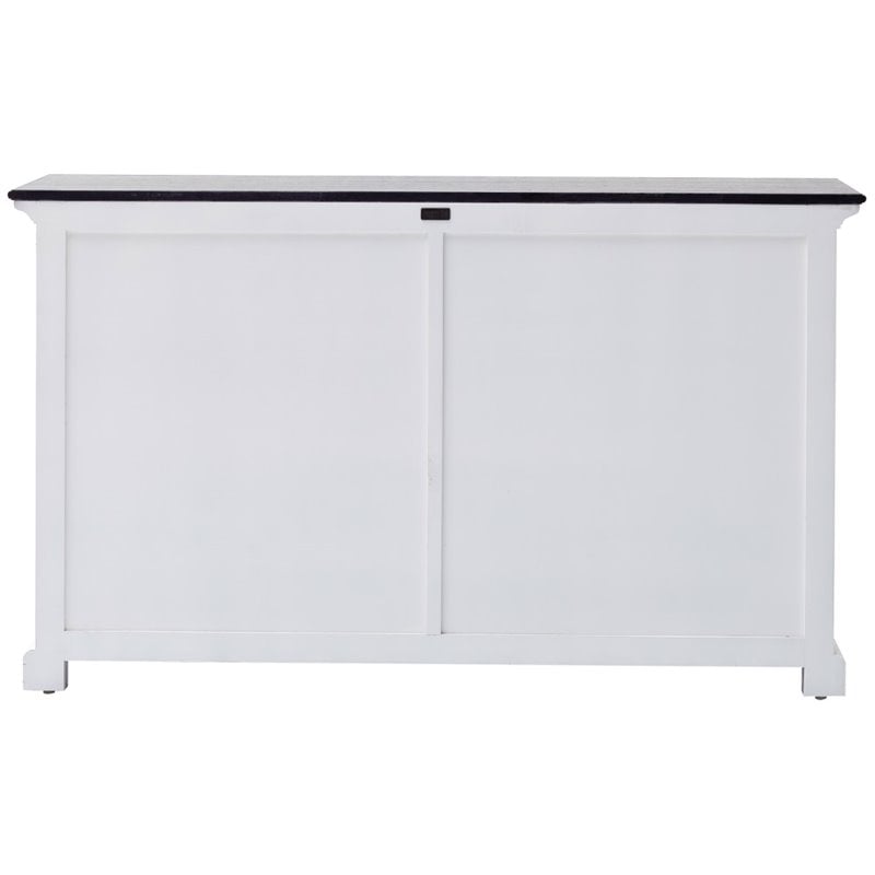 Pemberly Row Contrast Classic Buffet in Pure White and Black