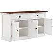 Pemberly Row Accent Classic Buffet in Pure White and Dark Wood
