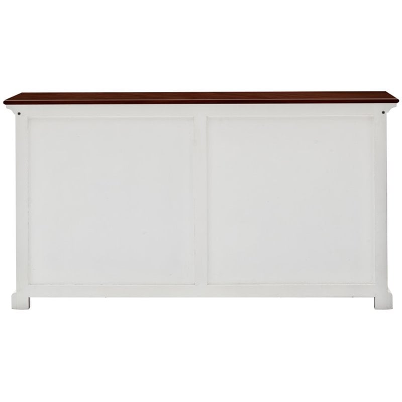 Pemberly Row Accent Classic Buffet in Pure White and Dark Wood