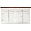 Pemberly Row Accent Classic Buffet in Pure White and Dark Wood