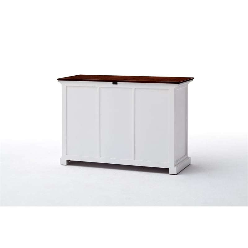 Pemberly Row Accent 2 Basket Buffet in Pure White and Dark Wood