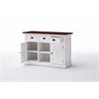 Pemberly Row Accent 2 Basket Buffet in Pure White and Dark Wood