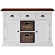 Pemberly Row Accent 2 Basket Buffet in Pure White and Dark Wood