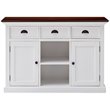 Pemberly Row Accent 2 Basket Buffet in Pure White and Dark Wood