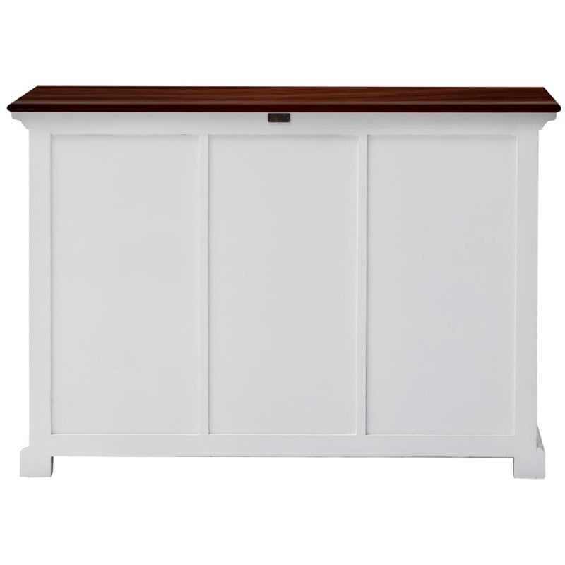 Pemberly Row Accent 2 Basket Buffet in Pure White and Dark Wood