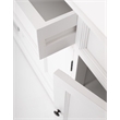 Pemberly Row Mahogany Wood Buffet with 4 Doors 3 Drawers in White