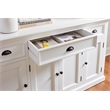 Pemberly Row Mahogany Wood Buffet with 4 Doors 3 Drawers in White