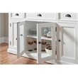 Pemberly Row Mahogany Wood Buffet with 4 Doors 3 Drawers in White