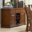 Pemberly Row Brown Wood Removable Wine Rack Server Brown Cherry Finish