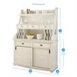 Pemberly Row Buffet with Hutch in Antique White with Heavy Distressing