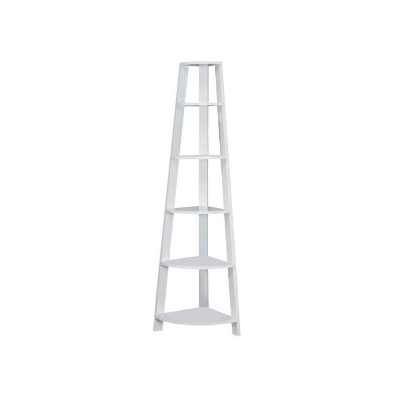 Pemberly Row Contemporary Corner Accent Etagere in White