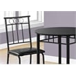 Pemberly Row Modern 3 Piece Round Dining Set in Black Metal
