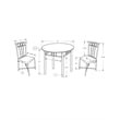Pemberly Row Modern 3 Piece Round Dining Set in Black Metal