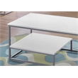 Pemberly Row Modern 3 Piece Coffee Table Set in White and Silver