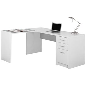 pemberly row laminate l shaped corner computer desk in white