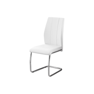 Pemberly Row 19'' Modern Faux Leather/Wood Dining Side Chair in White (Set of 2)