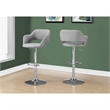 Pemberly Row Adjustable Swivel Bar Stool in Gray and Polished Chrome