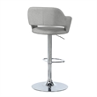 Pemberly Row Adjustable Swivel Bar Stool in Gray and Polished Chrome