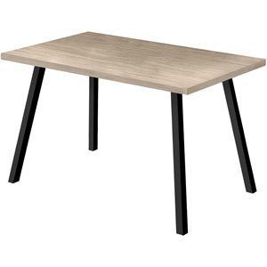 Pemberly Row 60&quot Contemporary Industrial Wood Top Dining Table in Taupe